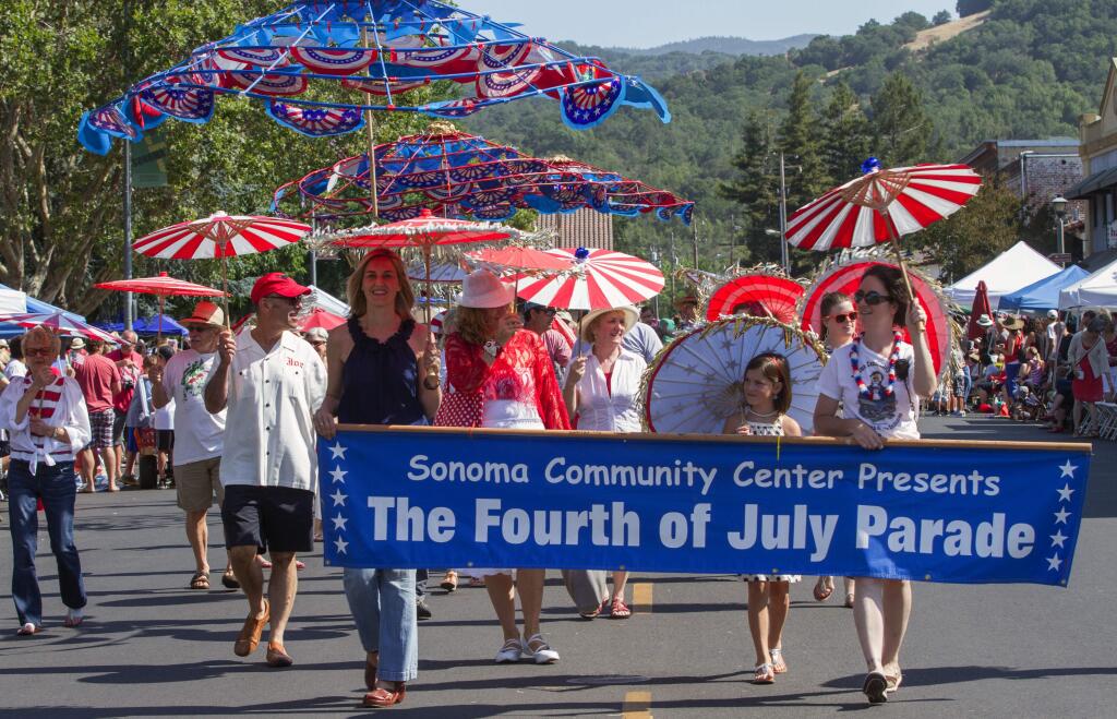 Made in the shade: The Sonoma Community Center leads the way in this shot from 2013. SCC officials have said this year's parade will be their last as producer.