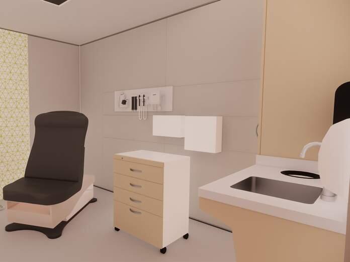 A computer design of a patient room planned to be built at a 145,000-square-foot medical facility in San Rafael in the latter half of 2019. (VANTIS.NET)