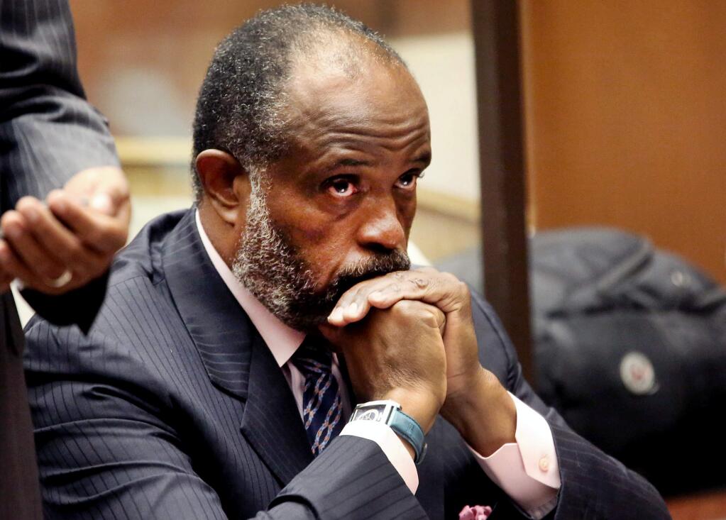 California state Sen. Rod Wright appears at a Los Angeles Courthouse during a hearing on Wednesday, Sept. 3, 2014. (AP Photo/Nick Ut)