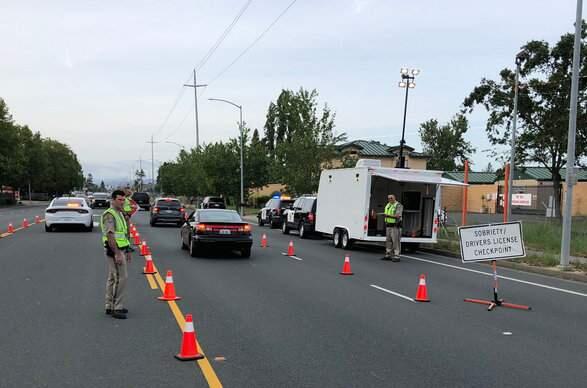 The California Highway Patrol set up a license and DUI checkpoint in Santa Rosa on Friday, May 17, 2019. (CHP SANTA ROSA/ TWITTER)