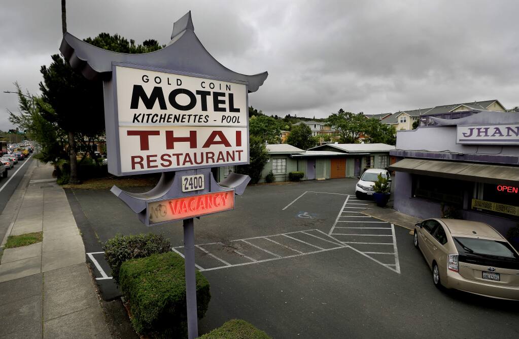 The Gold Coin Motel in Santa Rosa, Monday, April 15, 2019. There is a plan afloat to buy the Gold Coin and convert it into permanent housing for homeless individuals. (Kent Porter / The Press Democrat, 2019)