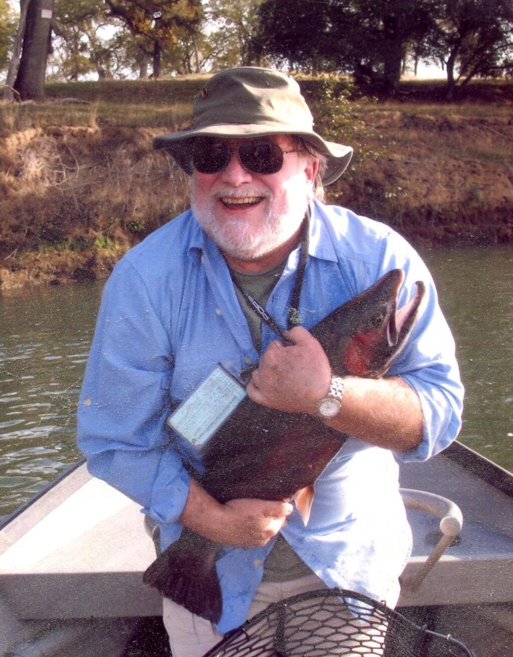 While winter fishing for rainbow trout with Steve Kyle and guide Tyler Lee on the lower Sacramento River between Redding and Anderson several years ago, I caught and released this large steelhead (a rainbow trout that’s gone to the ocean and back).