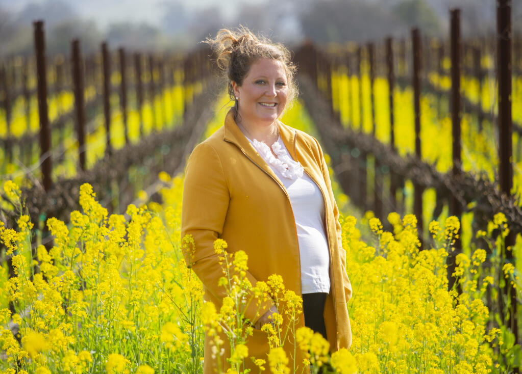 Maureen Cottingham, shown here at Sangiacomo Family Vineyards on March 3, 2021, is stepping down after 17 years as executive director of the Sonoma Valley Vintners and Growers Alliance. Her last day is April 30. (Robbi Pengelly/Index-Tribune)