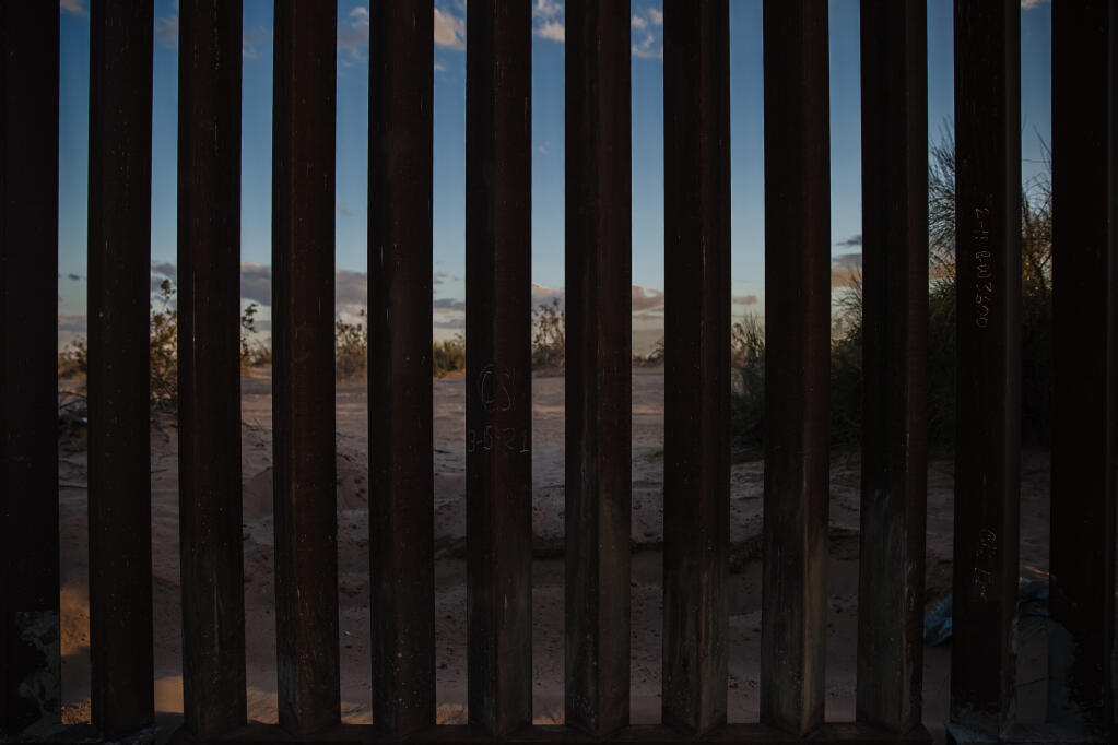 A portion of the U.S.-Mexico border in Imperial County. (ARIANA DREHSLER / New York Times)