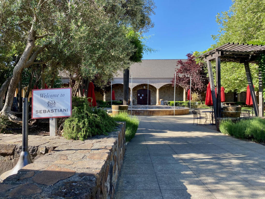 The entrance to the Sebastiani Winery tasting room in Sonoma. (Photo: Lorna Sheridan).