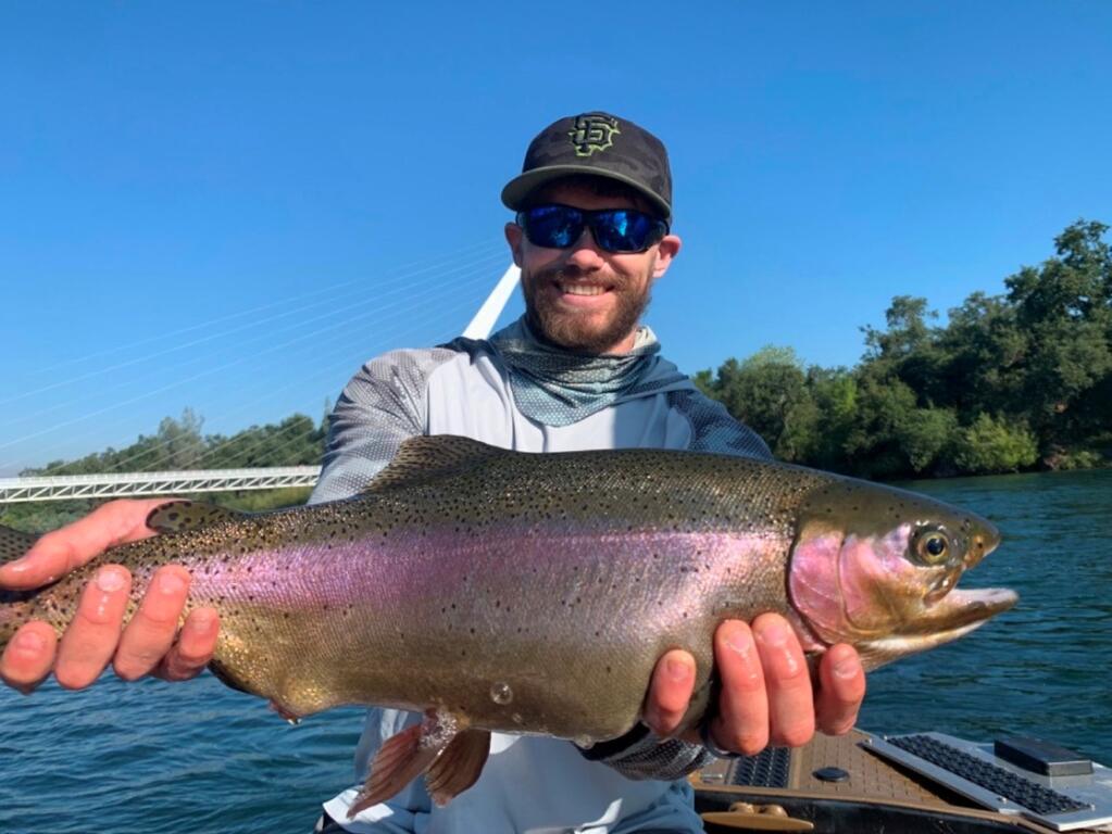Big, fat rainbow trout like these are putting smiles on the faces of the clients of guide Kirk Portocarrero this week. He says the trout are averaging the biggest he’s ever seen. Kirk Portocarrero photo