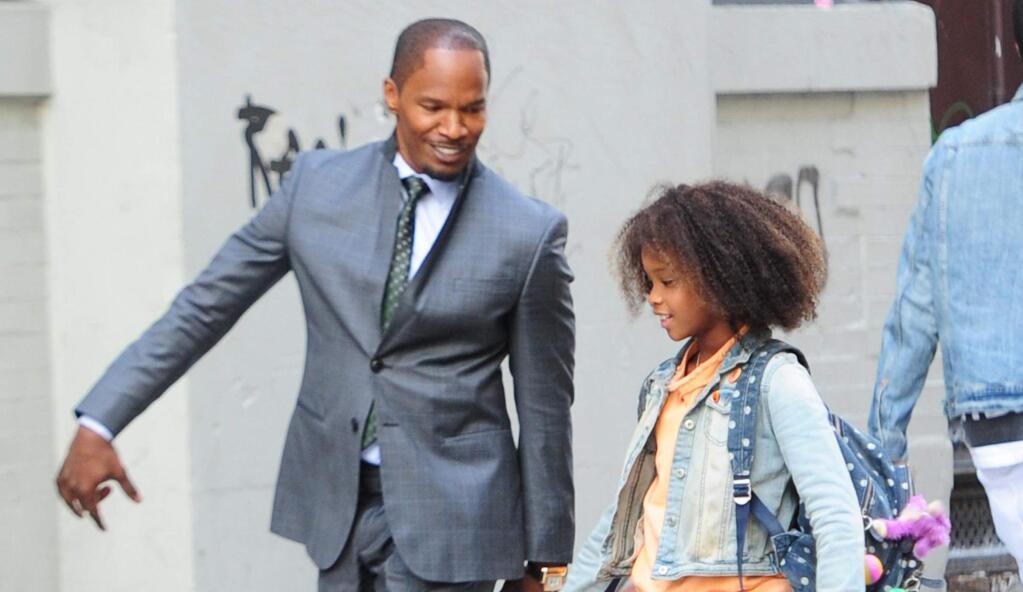 Columbia PicturesJamie Foxx stars as Will Stacks, a billionaire running to be New York City mayor, and Quvenzhané Wallis as Annie Bennett, a poor orphan in a foster home who desires to search for her parents, in 'Annie.'