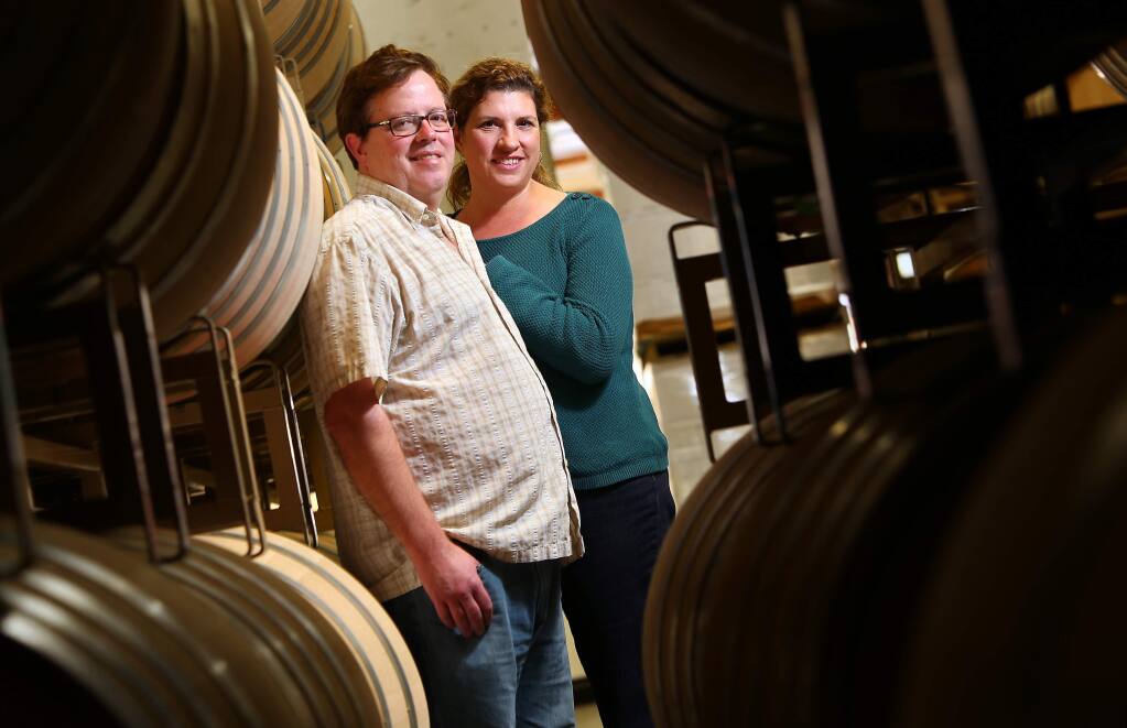 Winemakers Adam Lee and Dianna Novy Lee have sold their Siduri Wines to Jackson Family Wines.(Christopher Chung/ The Press Democrat)
