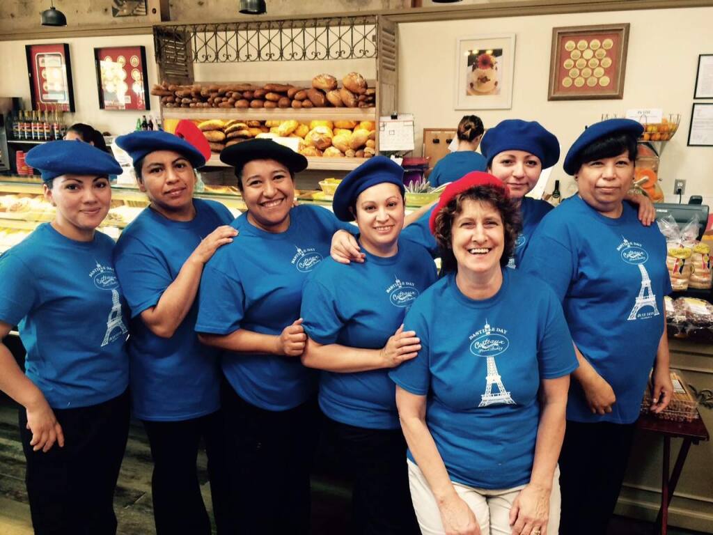 Costeaux French Bakery kitchen staff celebrates Bastille Day on July 14, 2015. (COSTEAUX FRENCH BAKERY
