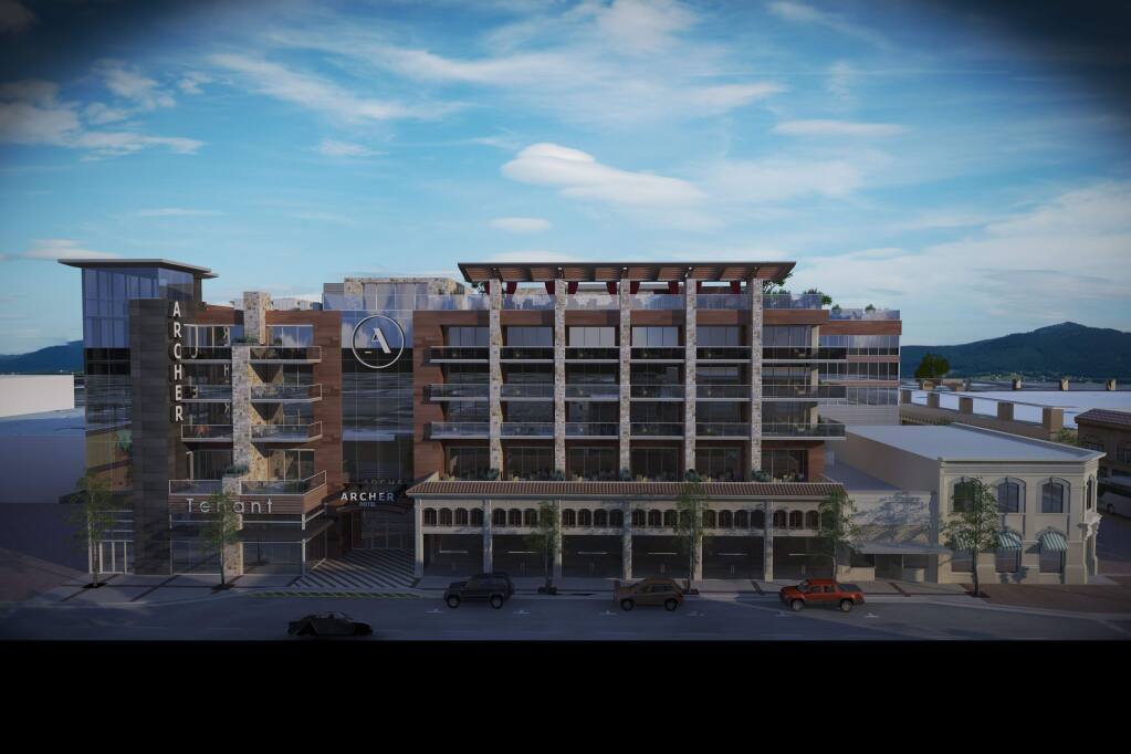 The 183-room Archer Hotel in downtown Napa is scheduled to open in the spring of 2017.