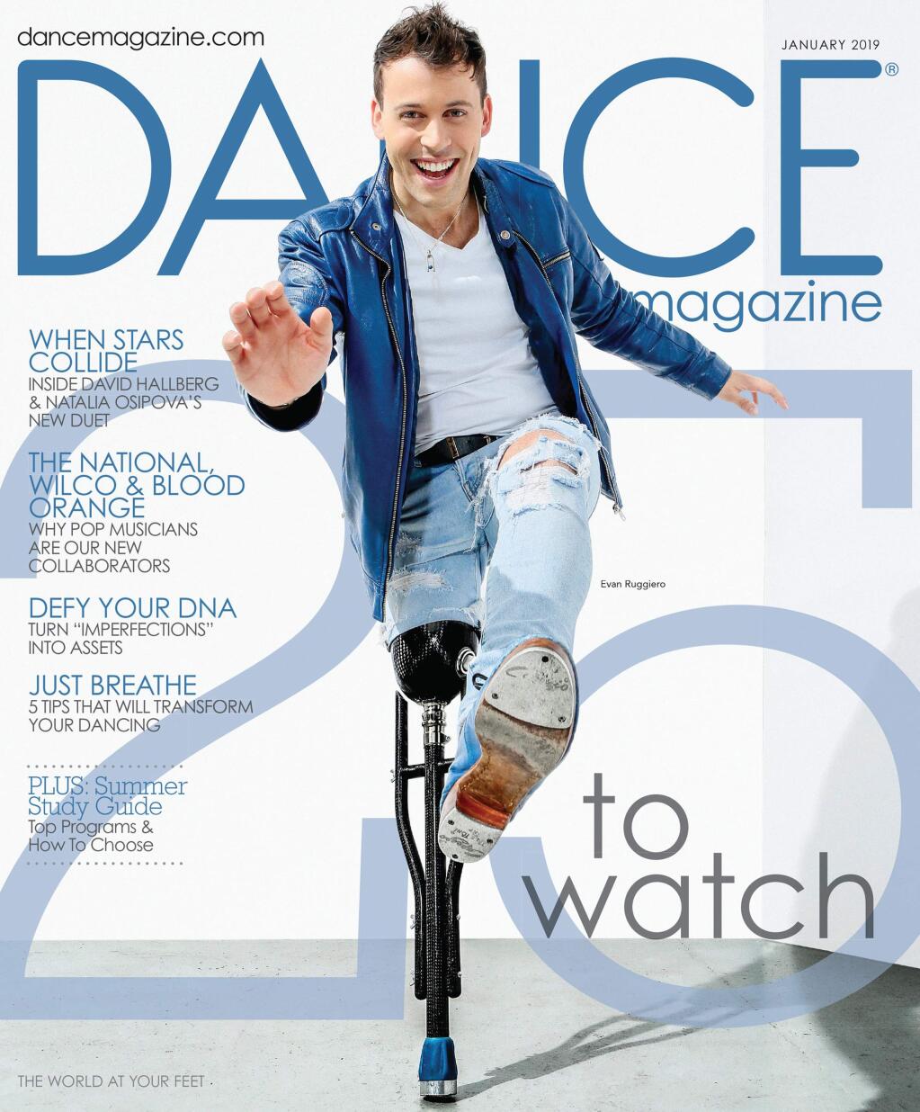 Evan Ruggiero on the cover of Dance magazine (TRANSCENDENCE THEATER COMPANY)