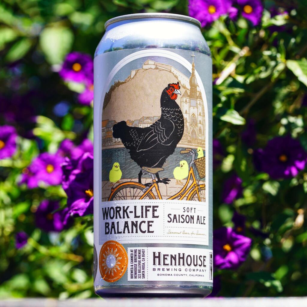 HenHouse’s Work Life Balance Soft Saison nabbed a silver medal in the Classic Saison category this year, a first for the Sonoma County brewers. (COURTESY OF HENHOUSE BREWING CO.)