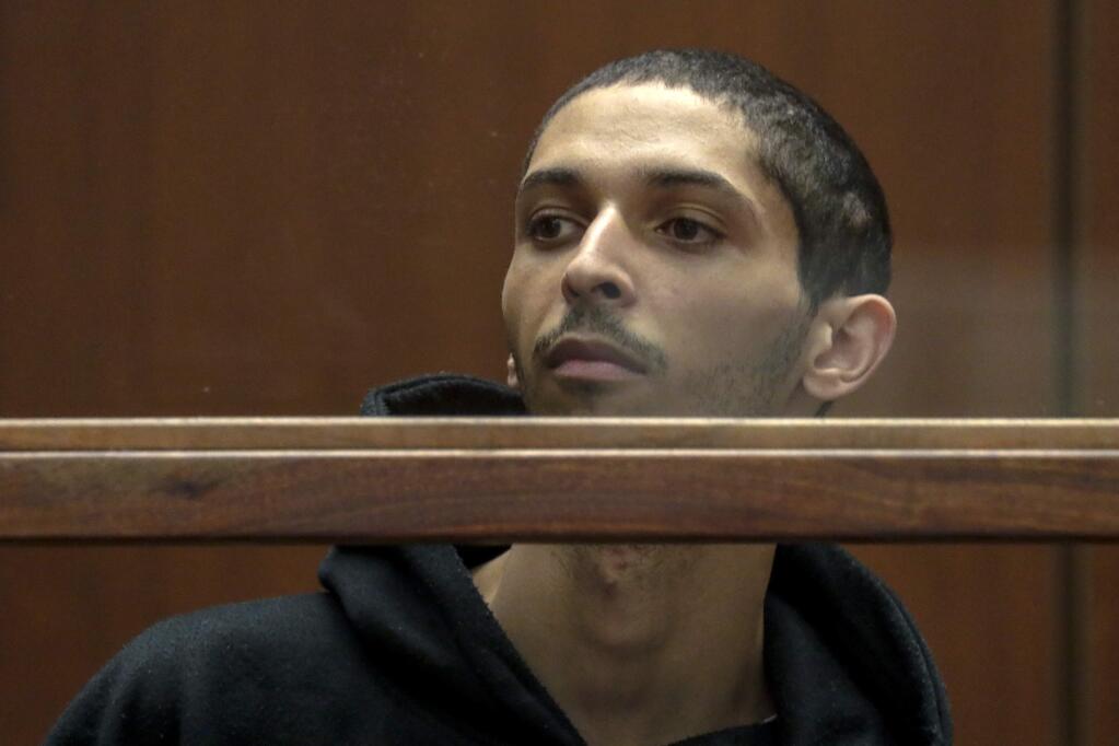Tyler Barriss appears for an extradition hearing at Los Angeles Superior Court on Wednesday, Jan. 3, 2018, in Los Angeles. Barriss, accused of making a hoax emergency call that led to the fatal police shooting of a Kansas man, told a judge Wednesday he would not fight efforts to send him to Wichita to face charges. (Irfan Khan /Los Angeles Times via AP, Pool)