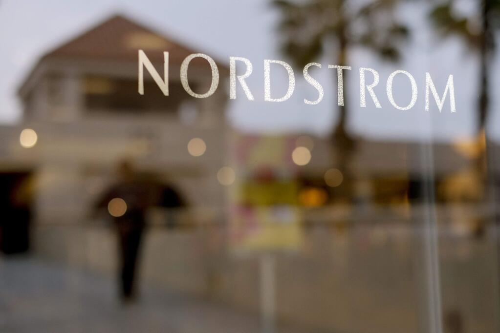 FILE - In this May 9, 2013, file photo a Nordstrom sign is seen at a shopping mall in Brea, Calif. Nordstrom announced Monday, Sept. 11, 2017, that it will open a concept store in Los Angeles next month that doesn't have any inventory on site. (AP Photo/Jae C. Hong, File)