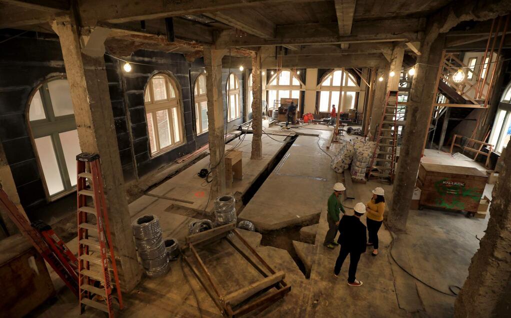The interior of the Empire Building at Old Courthouse Square in Santa Rosa on Monday, Dec. 3, 2018. The building is being remodeled into a boutique hotel. (KENT PORTER/ PD)