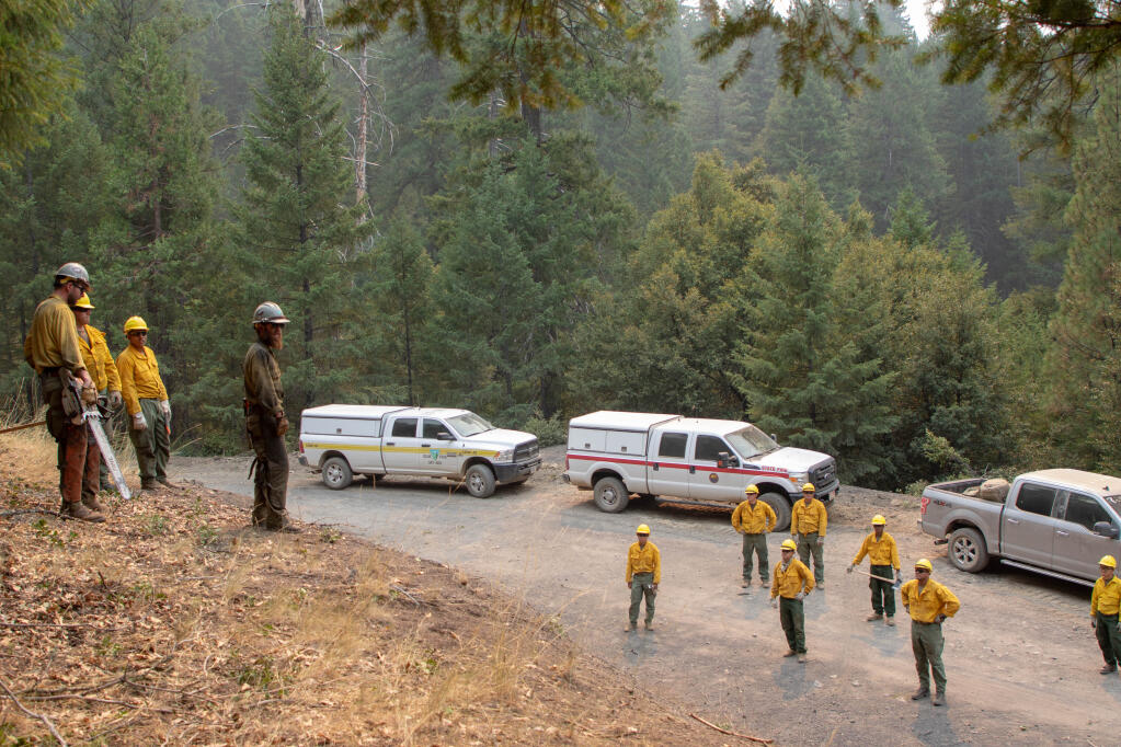 Firefighters from all over the nation are working the August Complex Fire burning in the Mendocino National Forest. (U.S. Army photo)