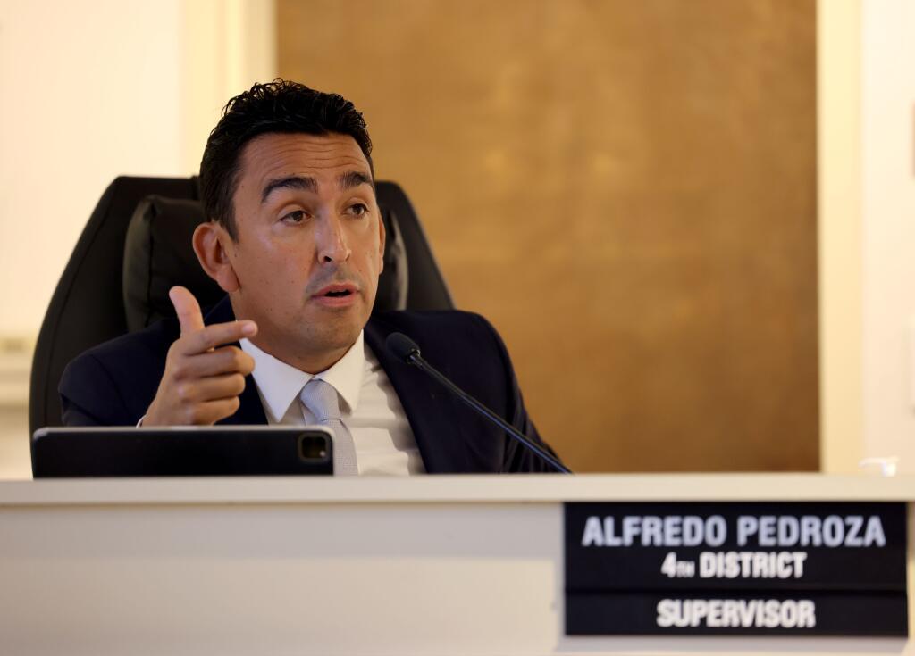 Fourth District Supervisor Alfredo Pedroza  during a Napa County Board of Supervisors meeting in which there was a discussion of the Le Colline Vineyard project, at the Napa County Administration Building in Napa, Tuesday, Aug. 15, 2023. (Beth Schlanker / The Press Democrat)
