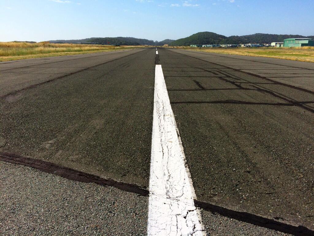 The runway at Marin County's Gnoss Field in Novato was built in 1968 and shows steady signs of deterioration on June 19, 2017. (COUNTY OF MARIN)