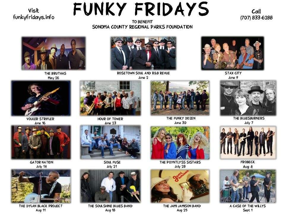 The summer lineup at Funky Fridays.