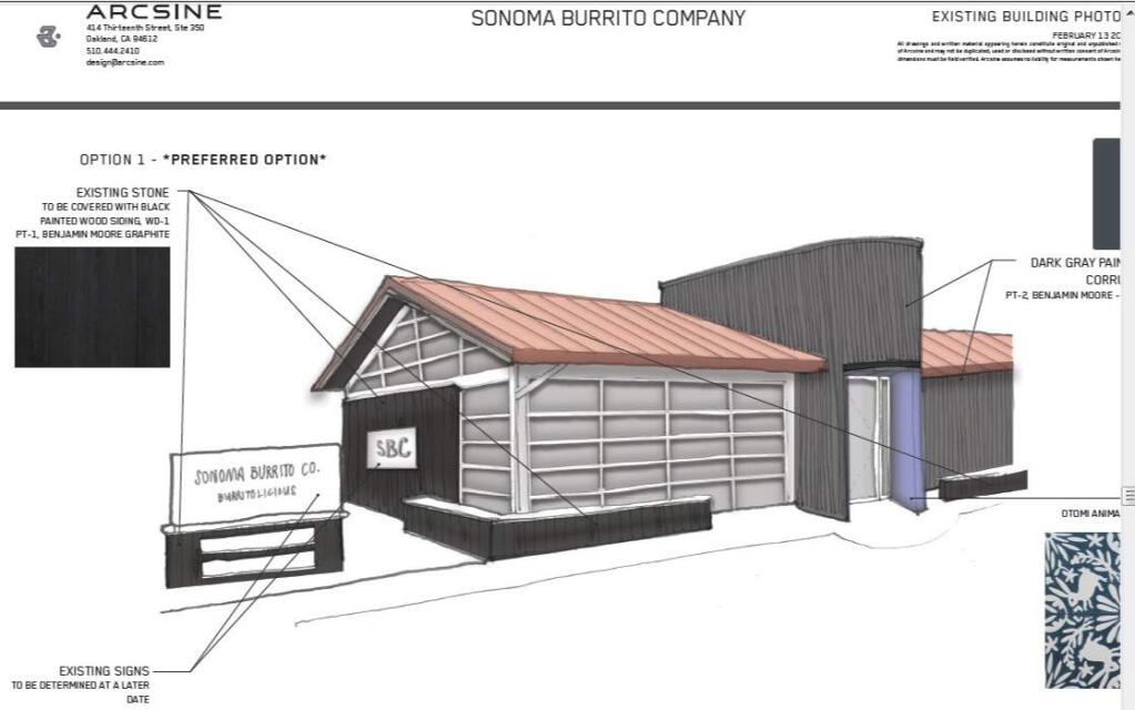 Plans submitted to the City of Sonoma's Design Review Commission.