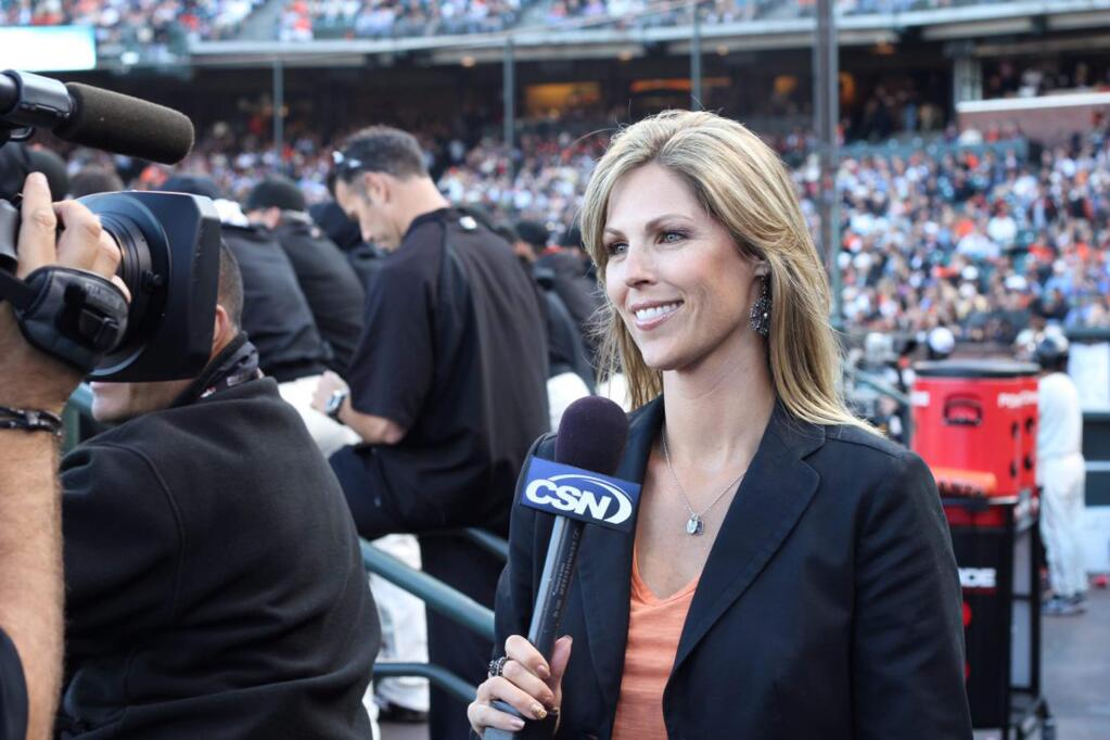 Petaluma native Amy Gutierrez is a fourth-generation baseball lover with a great outlet for her passion. She covers the San Francisco Giants for Comcast SportsNet, where her husband Paul Gutierrez works as a sportswriter.