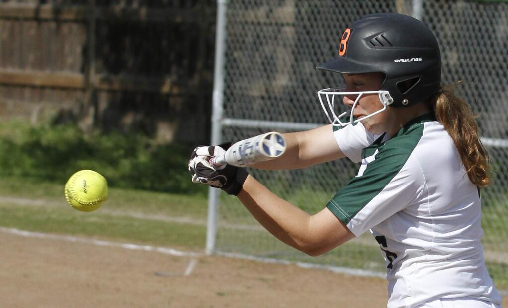 Bill Hoban/Index-TribuneSonoma's Kennedy Midgley takes a swing at a pitch during a recent game. The Lady Dragons will play Analy Wednesday in the opening round of the Sonoma County League tournament.