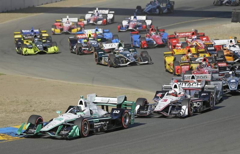 Simon Pagenaud led the pack at last year's IndyCar at Sonoma Raceway, fueled by a healthful breakfast of tofu, tomato and ham scramble.(AP Photo/Eric Risberg)