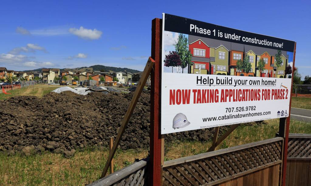 A sign for Catalina Townhomes on Dutton Meadow in Santa Rosa.(JOHN BURGESS/ PD)