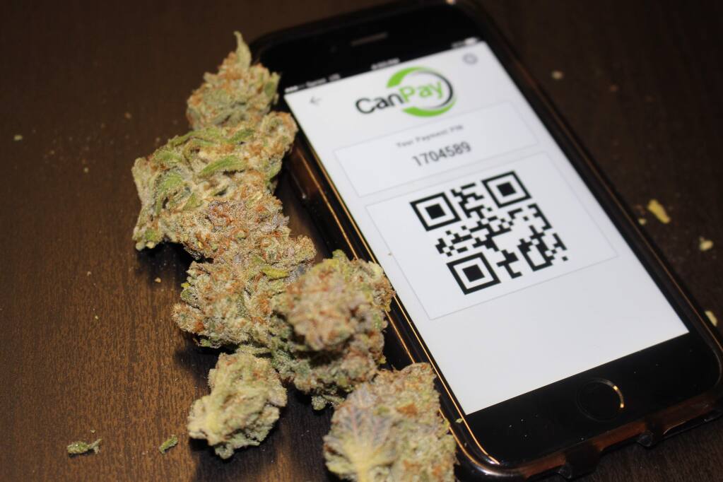 CanPay's app sends money from a cannabis customer's account through a credit union to the dispensary's bank. (CANPAYDEBIT.COM)