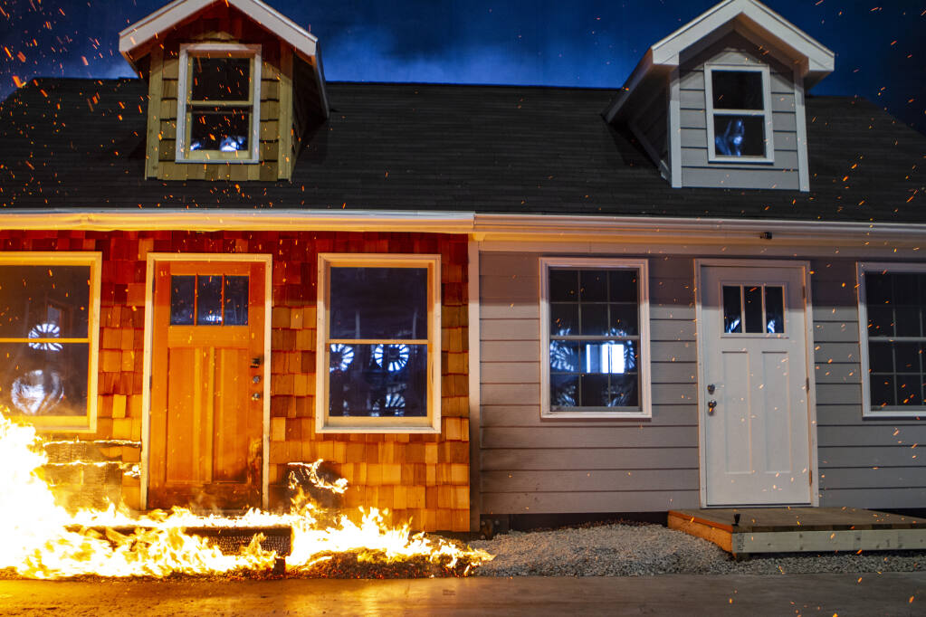Fire resistant building materials may make much difference in whether a structure remains or not. (courtesy of Insurance Institute for Business & Home Safety)