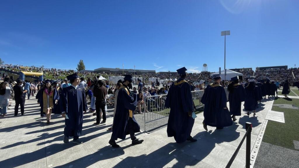 UC Davis students participate in graduation ceremonies on Friday, June 10, 2022. (UC David / Twitter)