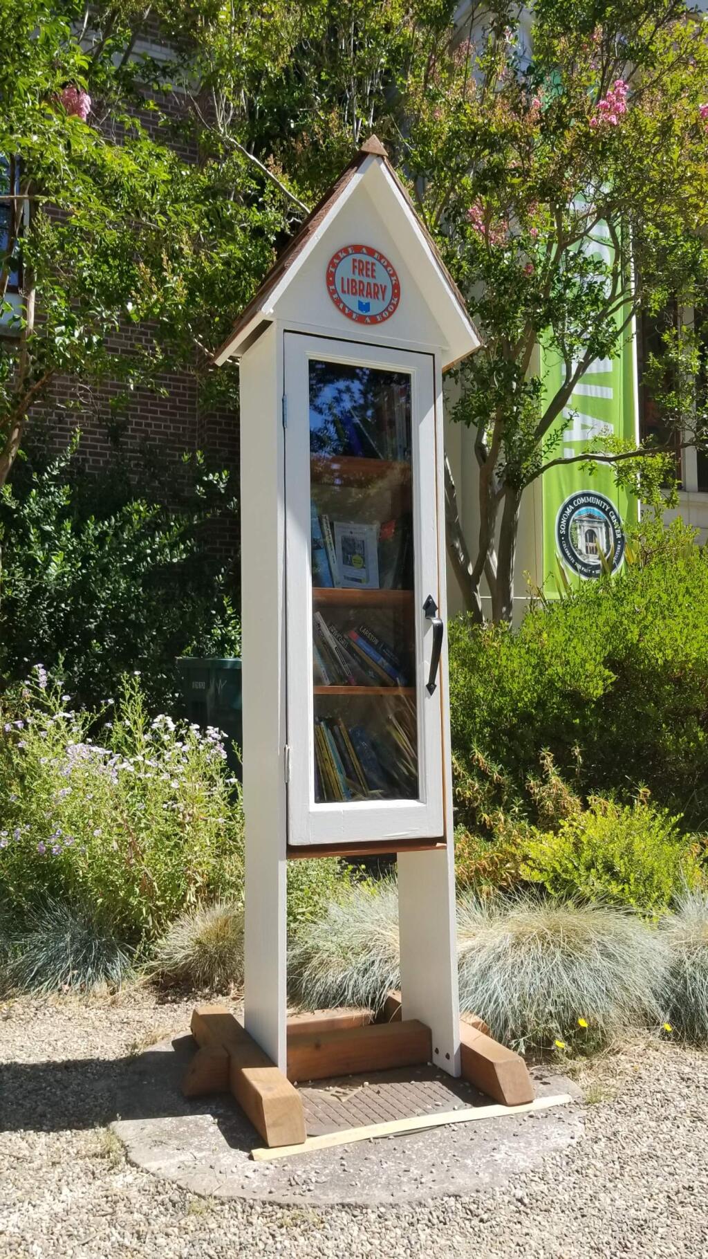 Fine literature, among other titles, can be found at the Little Free Library at the Sonoma Community Center.