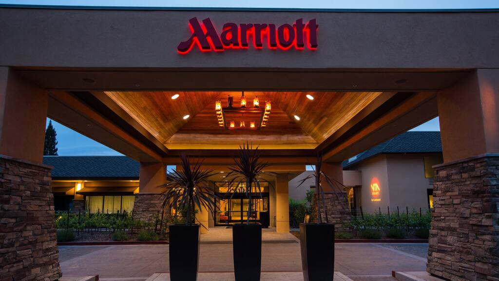 Entry to the Marriott Napa Valley Hotel & Spa at 3425 Solano Ave. in Napa (Marriott.com)