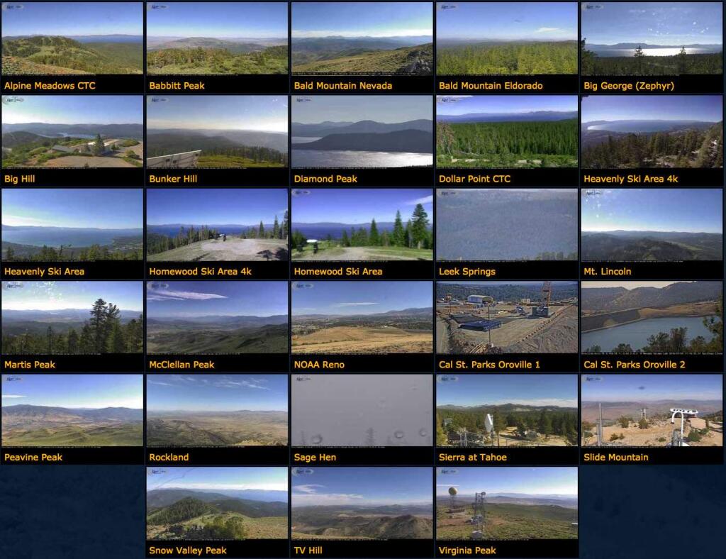 Multiple views from cameras positioned around Lake Tahoe. (Nevada Seismological Laboratory)