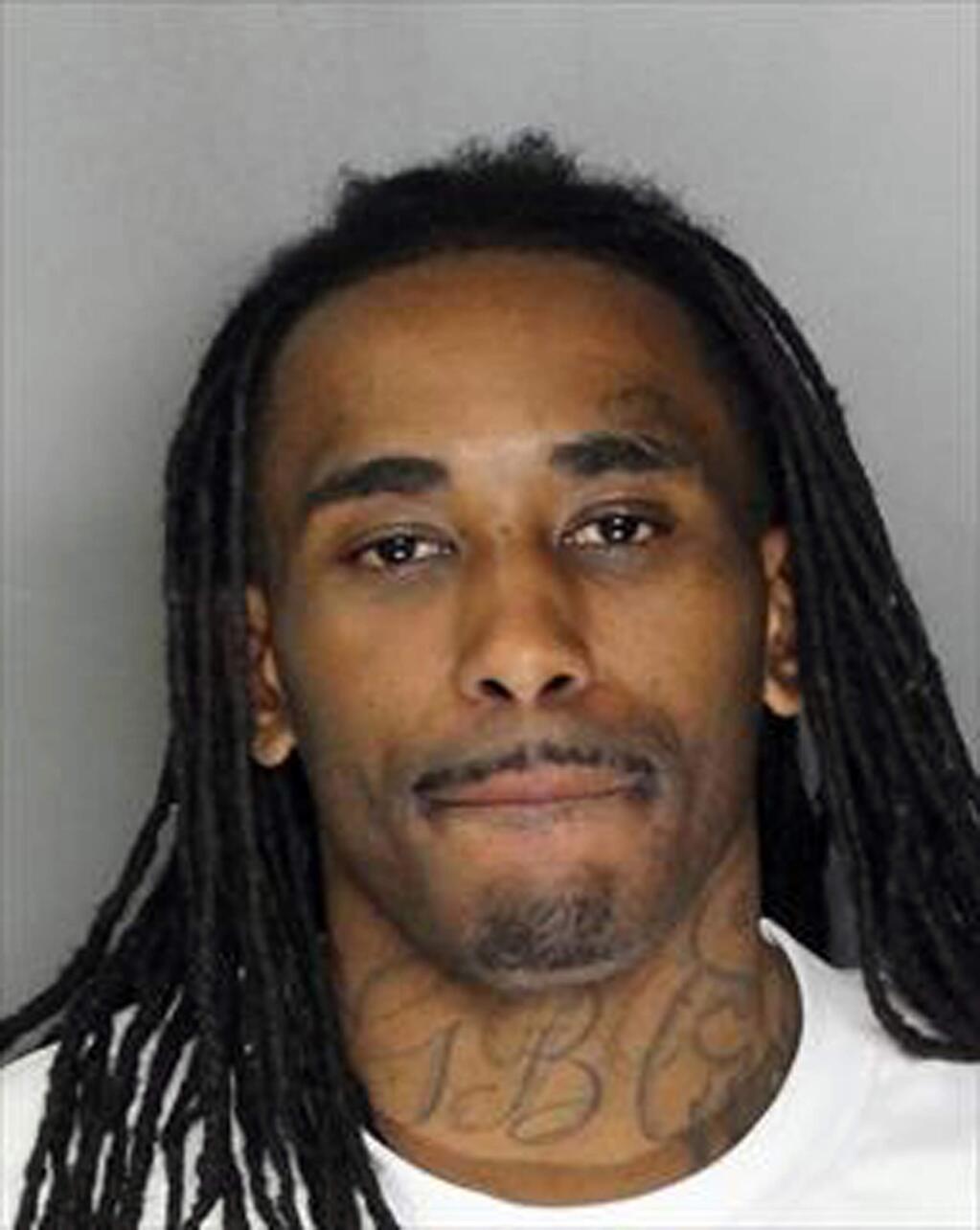 FILE - This undated file booking photo provided by the Sacramento Police Department shows Deandre Chaney Jr. Chaney was arrested in connection with a hammer attack last week on a Sacramento, Calif., woman and two small children. (Sacramento Police Department via AP, File)