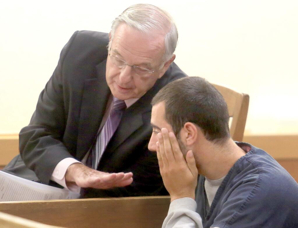 Mohannad Halaweh of Rohnert Park, right and his attorney William H. Du Bois, appear in Sonoma County Superior Court earlier this year in Santa Rosa.(Kent Porter / Press Democrat)