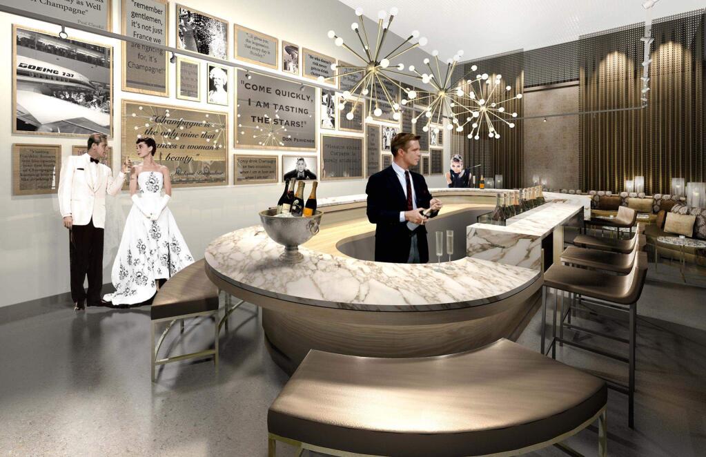 Champagne supernova: An artist rendering of the design plans for the new Sigh bubble lounge.