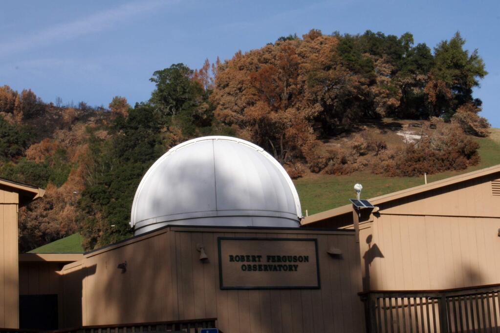 Robert Ferguson Observatory, at Sugarloaf Ridge State Park, narrowly escaped being consumed by the Nuns Fire the week of Oct. 15, 2017. (Christian Kallen/Index-Tribune)
