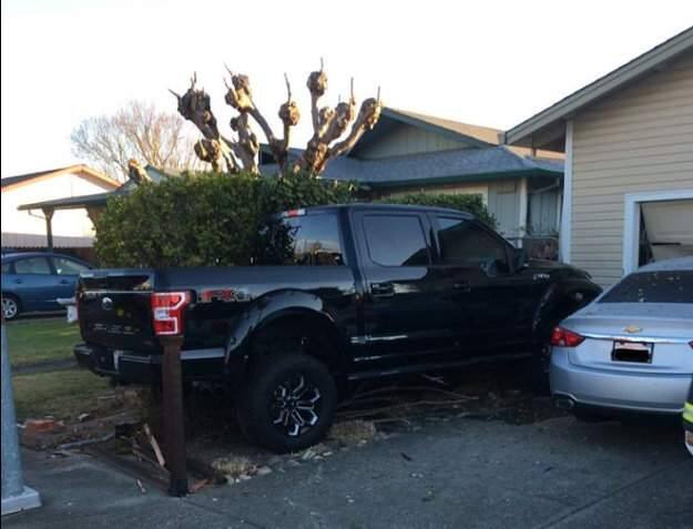 A Windsor man was suspected of drunken driving after crashing into a parked car and a garage on Binggelli Drive in Windsor on Sunday, Nov. 24, 2019, according to authorities. (WINDSOR POLICE DEPARTMENT/ FACEBOOK)