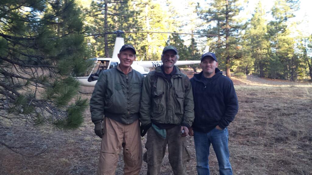 Pilot Dave Everson, Dave Stornetta and pilot Casey Ross. (Air Shasta Rotor and Wing photo)