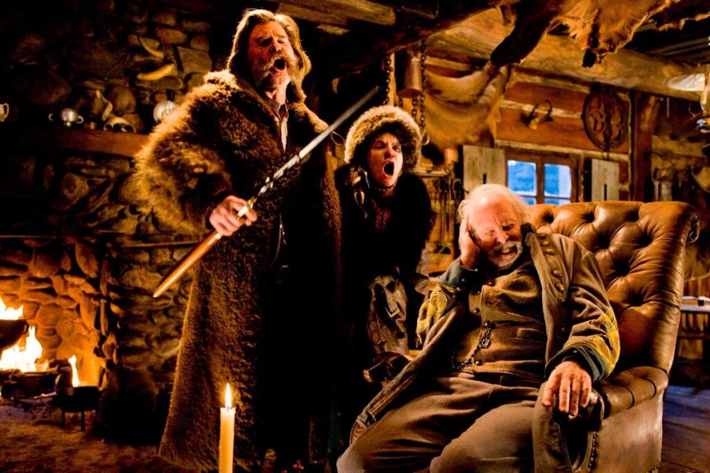 Kurt Russell, Jennifer Jason Leigh and Bruce Dern let loose in 'The Hateful Eight.'