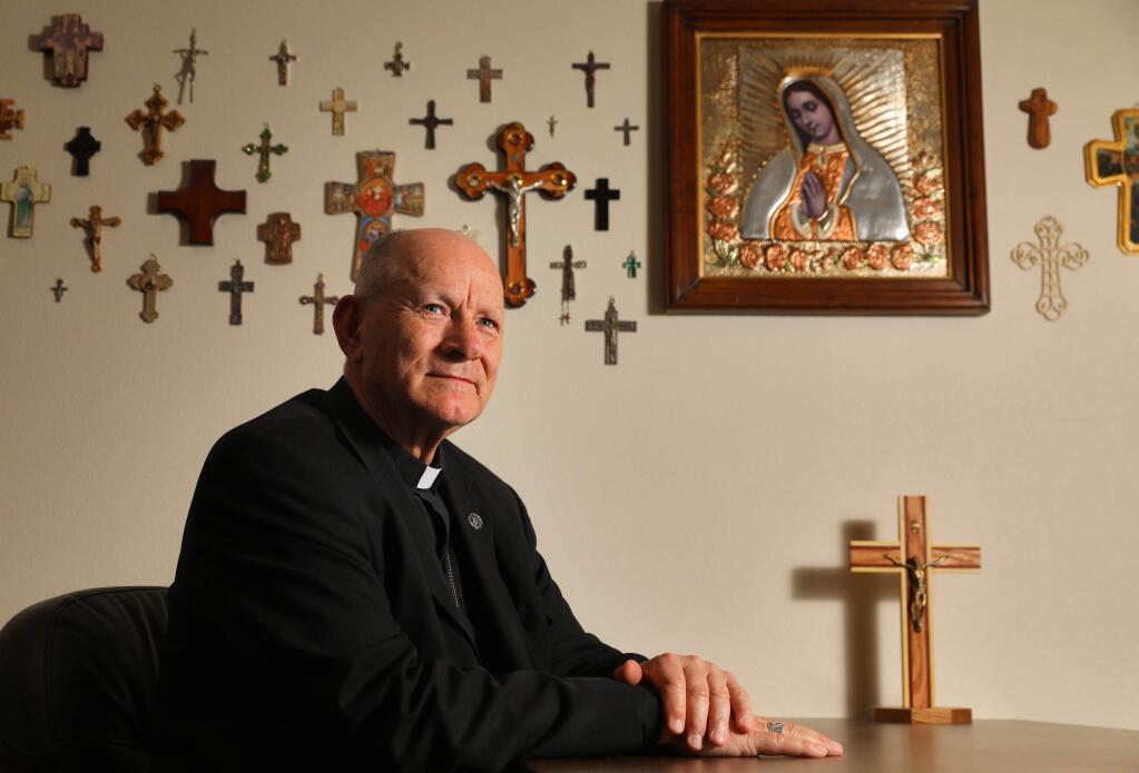 Bishop Robert F. Vasa plans to reopen Catholic churches in the Santa Rosa Diocese for in-person services this weekend.(Christopher Chung/ The Press Democrat)