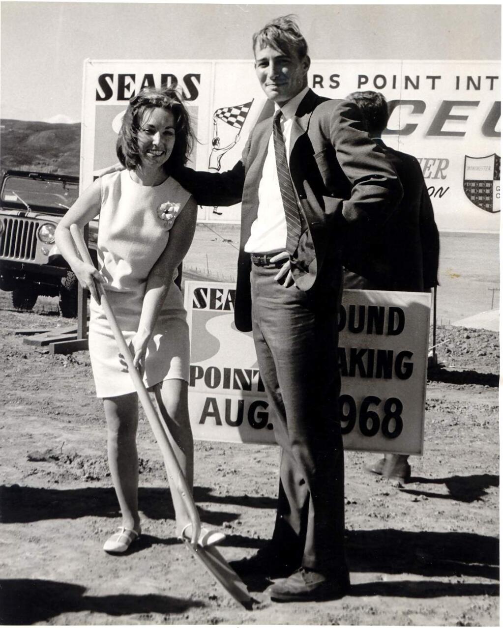 An image from the original raceway groundbreaking in 1968. People are unidentified, but the shovel pictured will be used at the 50th anniversary event.