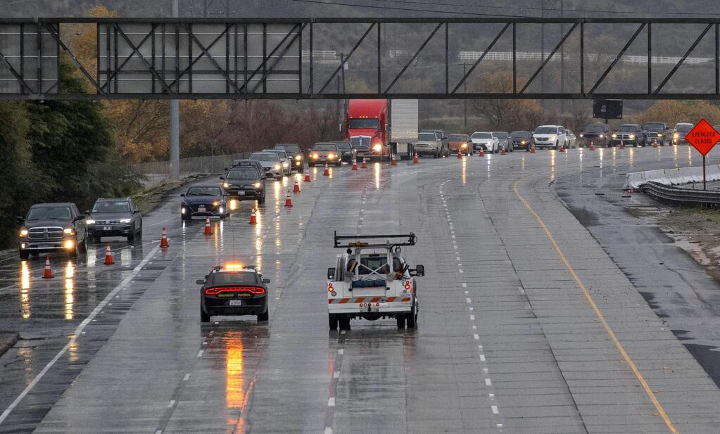 Traffic on Interstate 5 in Castaic, California, in January/ (Hans Gutknecht/The Orange County Register via AP)