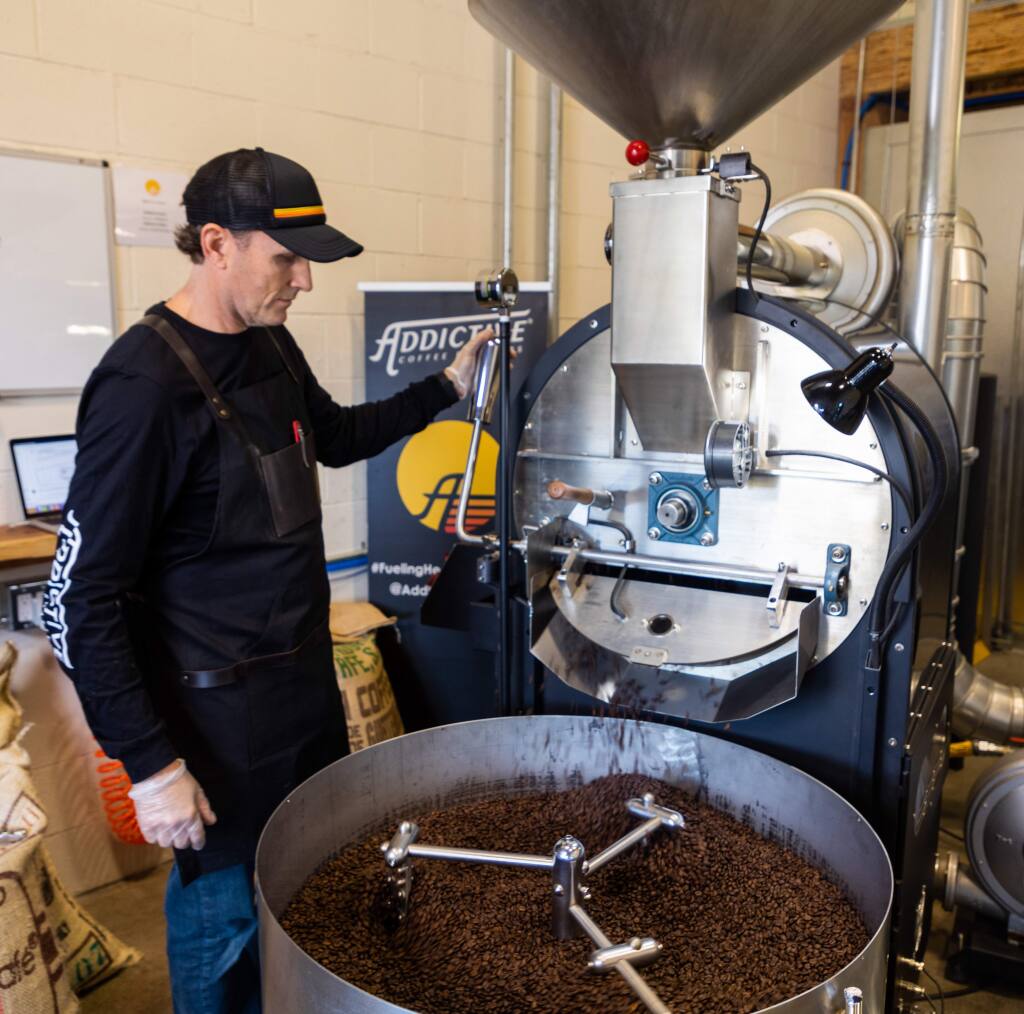 Addictive Coffee Chief Executive Officer Mike Ralls has evolved with his coffee business, from his garage to a roasting rental space in Berkeley to a plant in San Rafael in 2020. (Sean Cope photo)