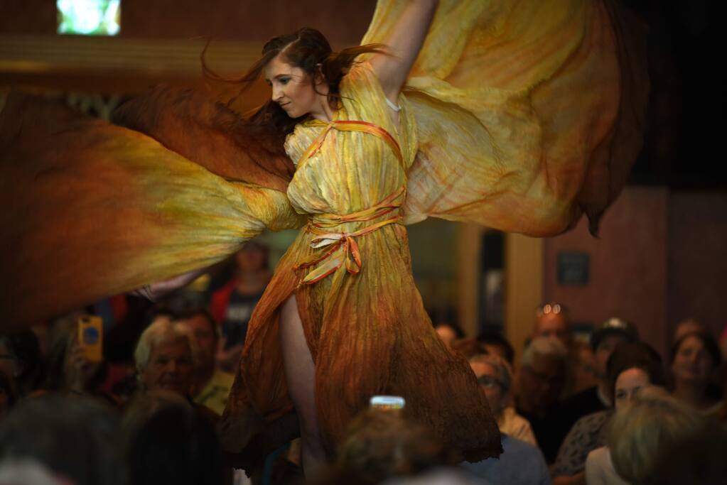 Makayla Costa on the runway during the Metamorphosis Fashion Show held in the Bertolini Student Center as part of the annual Larry Bertolini Day Under the Oaks open house at the Santa Rosa Junior College. The event offers prospective students a chance to learn about the college's different programs. Santa Rosa, California. April 28, 2019.(Photo: Erik Castro/for The Press Democrat)