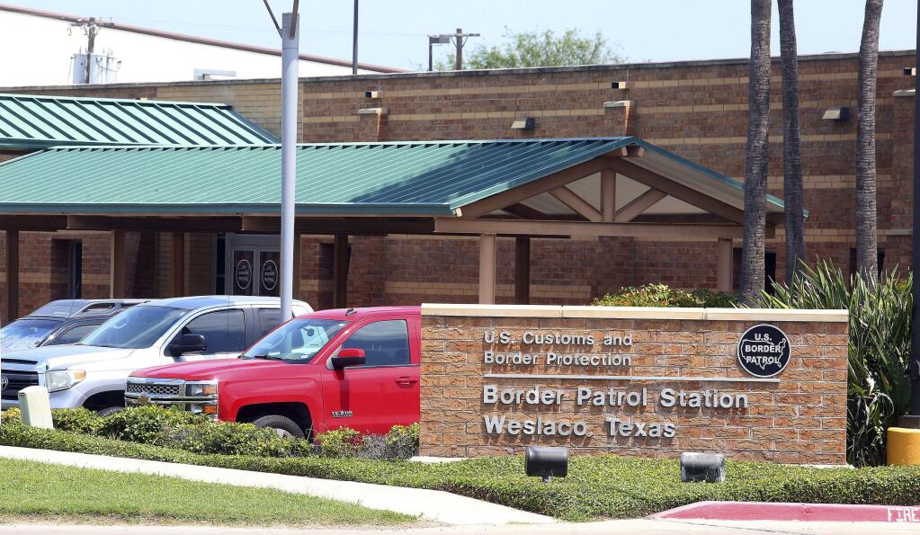 This May 20, 2019 photo shows the Border Patrol Station in Weslaco, Texas. Video has surfaced showing the U.S. Border Patrol cell where a 16-year-old from Guatemala died of the flu shows the teen writhing and collapsing on the floor for hours before he was found dead. The footage published Thursday, Dec. 5, 2019, by ProPublica calls into question the Border Patrol's treatment of Carlos Hernandez Vasquez, who was found dead May 20, 2019. (Joel Martinez/The Monitor via AP)