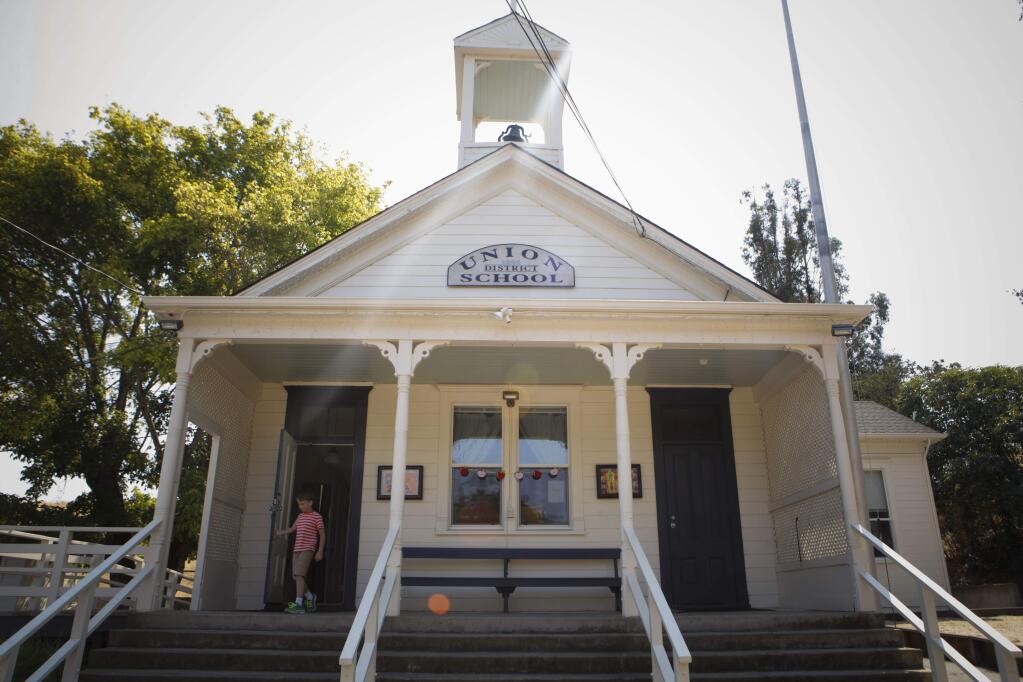 Petaluma, CA, USA. Monday, August 22, 2016._ The Union School, a one-room schoolhouse with students from K-6th is just outside of Petaluma (bordering Marin County line). The school launched a GoFundMe to try to get the money they need to stay open. The school was almost shut down last year for lack of enrollment – they only had six students, which didn't meet state mandates, but they were ultimately able to bolster those numbers. (CRISSY PASCUAL/ARGUS-COURIER STAFF)