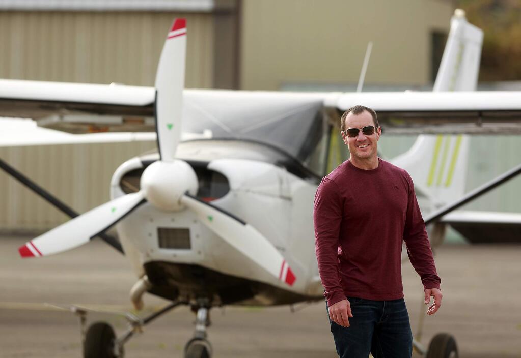 Jimmy Halliday, President and Jumpmaster at NorCal Skydiving is facing complaints from neighbors around the Cloverdale Airport about the noise created by his business. (Photo by John Burgess/The Press Democrat)