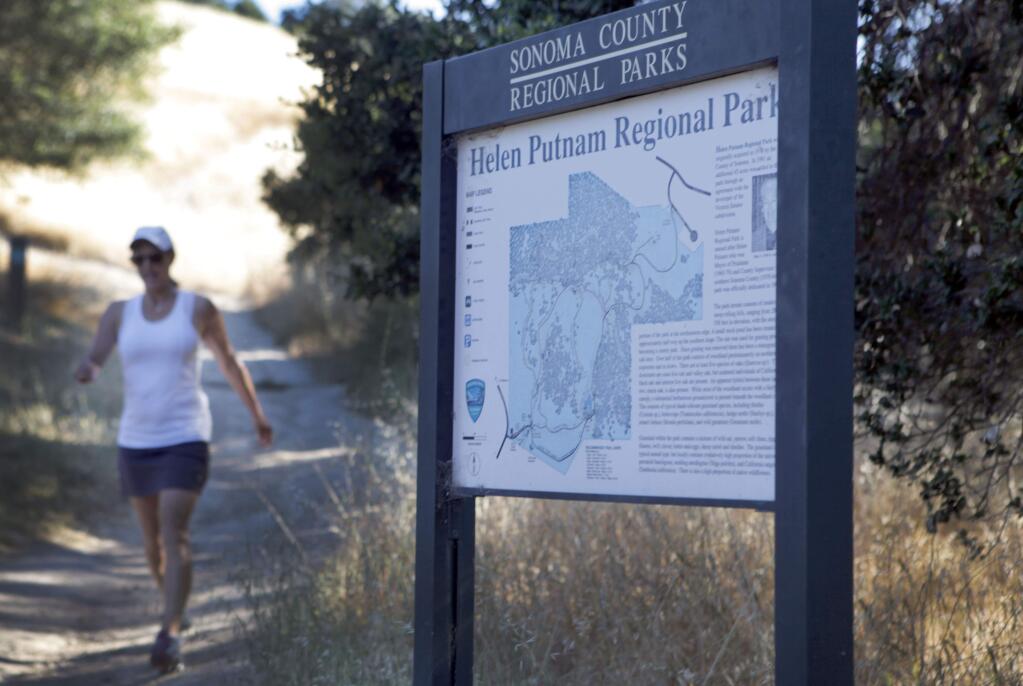 Petaluma, CA, USA. Tuesday, June 21, 2016._ Hikers walk the beautiful trails of the Helen Putnam Regional Park. (CRISSY PASCUAL/STAFF PHOTOGRAPHER)